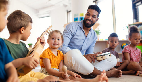 men working in nursery